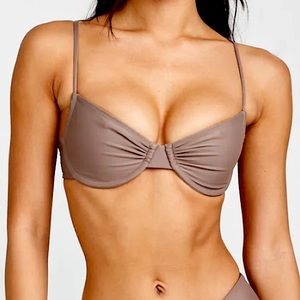 SOLD nyud swim underwire top in truffle